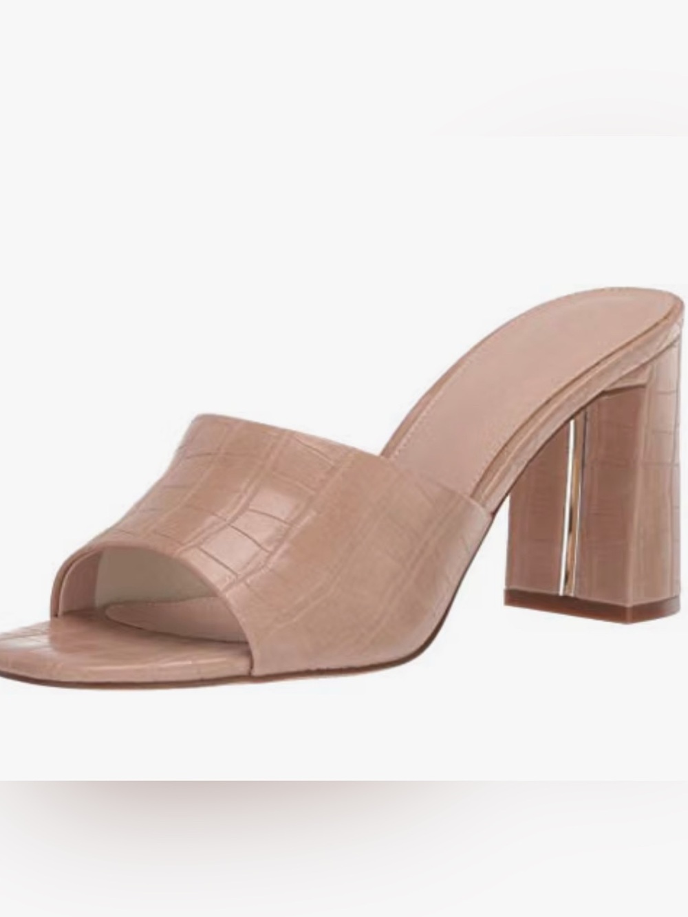 The Drop Croc Pattie Block Heeled Mule Sandal In Natural Women’s Size 8.5M